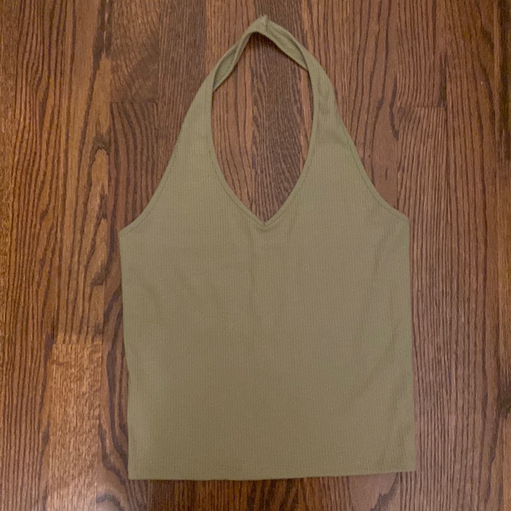 American Eagle Sage Green Halter Top